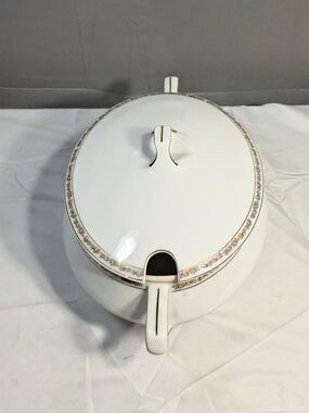 1900-1920 Hermann Ohme Hand-painted Floral Oval Lidded Soup/Cass. Tureen/ Dish